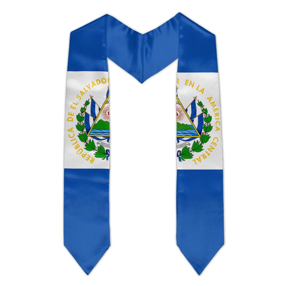 6071 El Salvador Flag Graduation Stole Unisex Salvadoran Graduation Sash